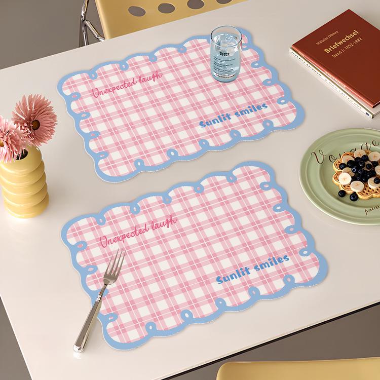 Fresh Plaid Diatomaceous Earth Anti-Scald Non-Slip Placemat