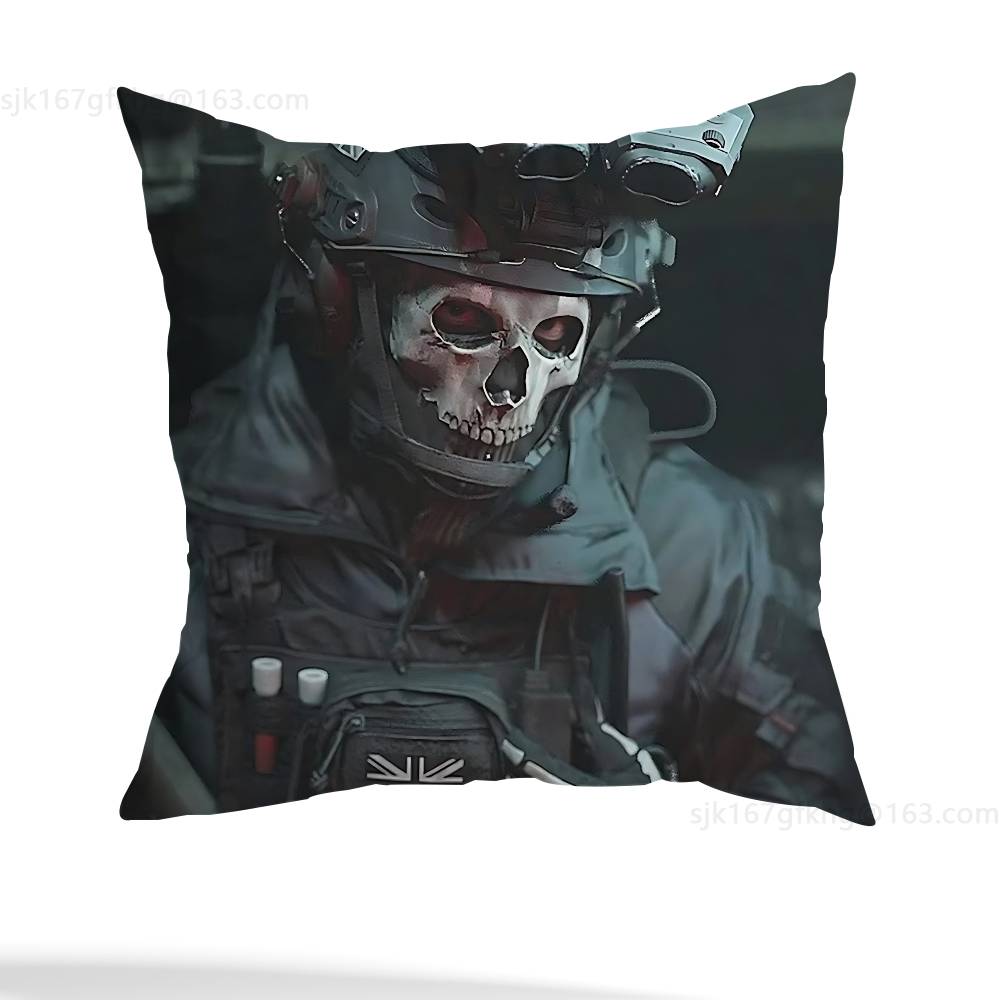 Game Call of Duty Pillow Case Anti-dustmite Pillowcase Invisible zipper silky short plush Sofa cushion cover