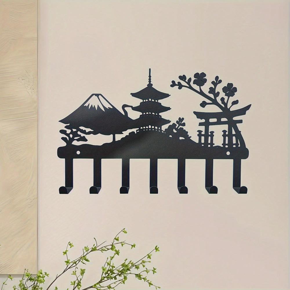 Wall Mounted Black Metal Key Holder Hat Rack For Hallway Kitchen Bathroom Bedroom