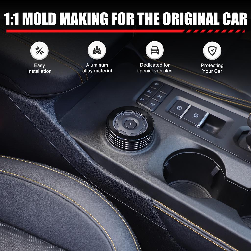 Black Alloy DRIVE MODE Adjust Knobs Ring Cover for Ford Ranger -2024