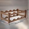 Wooden Wine Rack 2 Layer Wine Bottle Display Rack Non-slip Bottle Holders For Kitchen Pantry Bar Wine Cabinet Collection Display