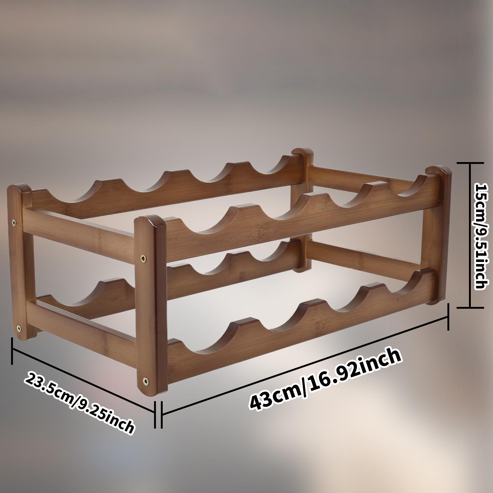 

Деревянная винная стойка, 2-слойная стойка для бутылок вина, нескользящие держатели для бутылок для кухни, кладовой, бара, винного шкафа, коллекция дисплеев