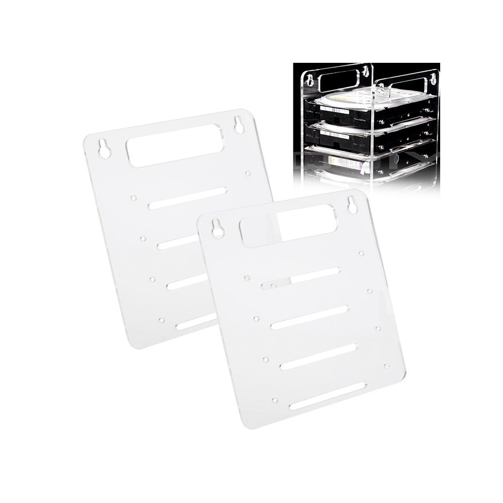 Clear Acrylic 4 Layer Hard Disk Drive Rack Desktop Computer 3.5 inch HDD Cage Tray