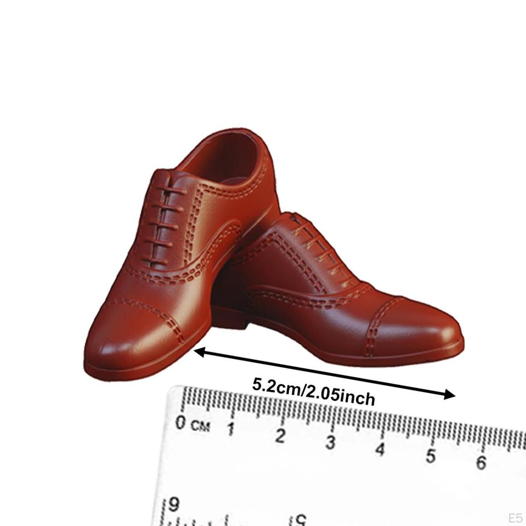 1/6 Doll Shoes Men's Shoes, Decorative, Wearable, Mini, Toy Model Dress up Miniature for 12