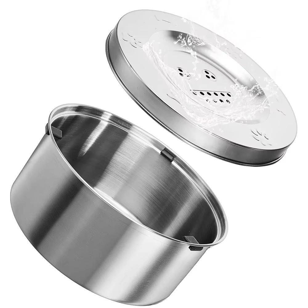 Stainless Steel Dog Water Bowl Anti-Splash Anti-Spill Pet Water Feeder Portable Non-Slip Base Dog Water Dispenser Travel