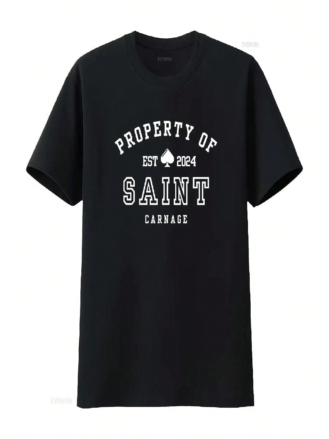 Property Of Saint Carnage Madness The Ritual Sinner Sacrifice Book Boyfriend Merch Black Crewneck T Shirt Vintage Washed S