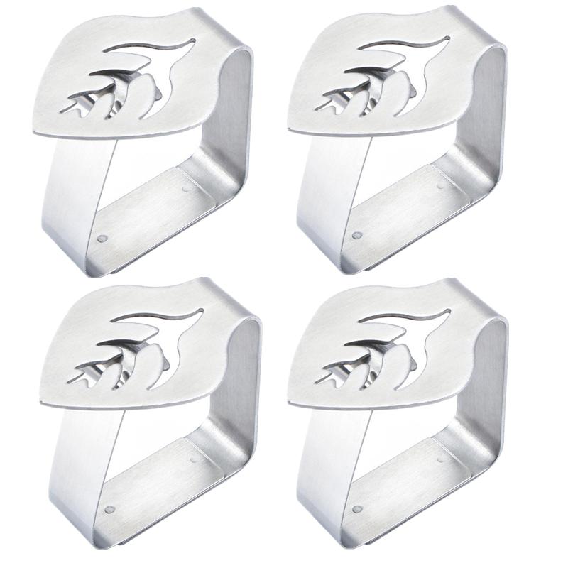 

4 шт. зажимы для скатерти из нержавеющей стали, декоративные зажимы для скатерти в виде листьев, держатели для скатертей, зажимы для пикника, барбекю, свадебного декора