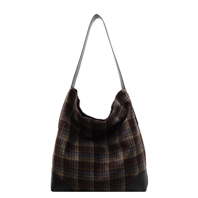 

Повседневная сумка большой вместимости для поездок на работу, женская новая осенне-зимняя универсальная на плечо, сумка-мессенджер, сумка-тоут для студенток темно-коричневого