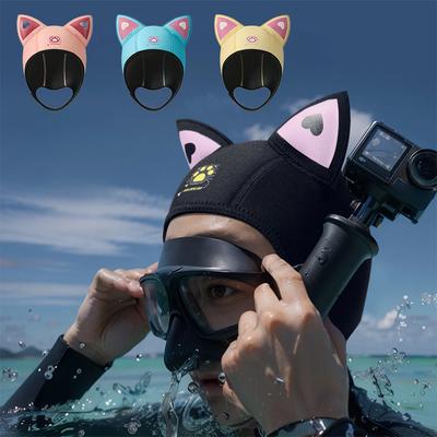 Diving Hood Waterproof Hat Swimming Snorkeling Caps Cat Ears Diving Hood 3mm Neoprene Wetsuit Hood Cap With Chin Straps