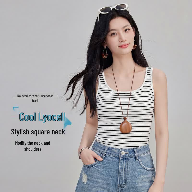 FivePlus Lyocell Striped Racerback Camisole XL