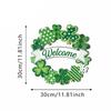 Shamrock Decoration Wooden Door Wreath For Patrick's Day Parties Irish Festival Spring Decoration Welcome Wall Sign