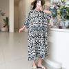 Summer New Printed V-neck Five-quarter Sleeve Fashionable Dress