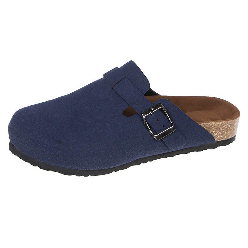 New Large-sized Pocket Shoes for Women, Casual Burken Shoes, Thick-soled Semi-slipper, Soft Soles for Lazy People