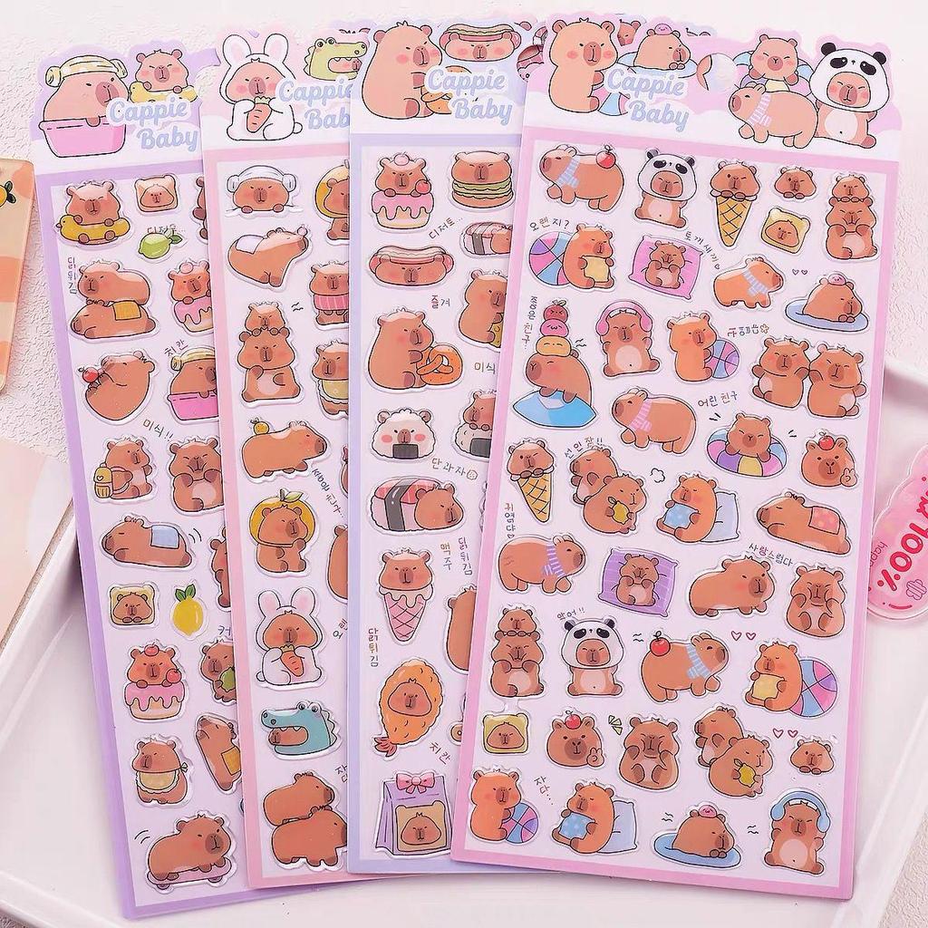 Capybara Crystal 3D Stickers: Cute Animal Rewards for Kids, Journal Decoration, Phone Accessories