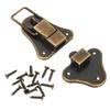 1*Box Lock Latch 95 * 52mm Antique Style Bronze Jewelry Tool Box Cabinet Drawer Lock Latch Toggle + Screws Practical