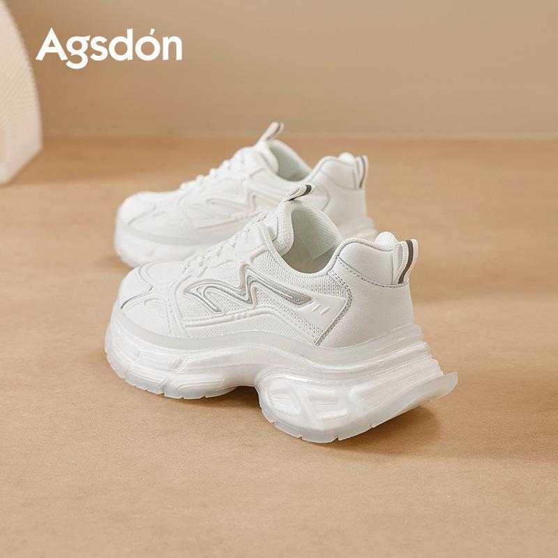White Dad Shoes New Autumn College Style Mesh Platform Casual Sneakers