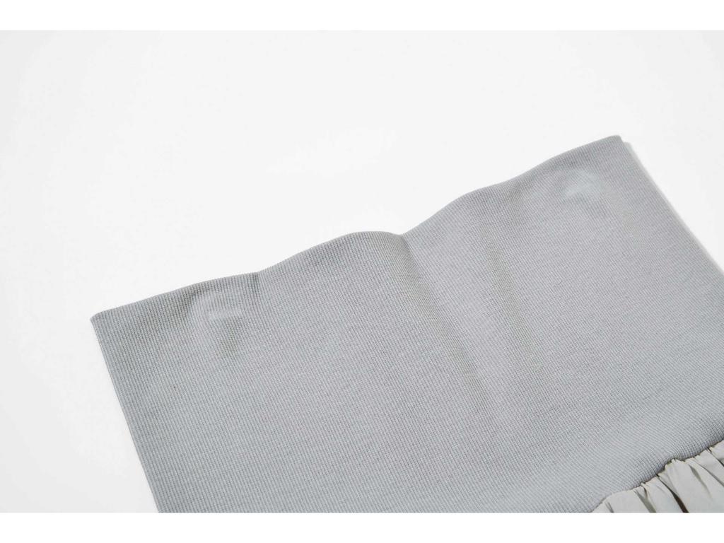 Japanese Niche Double-Layered Ribbed Waist Gray Ballet-Style Fluffy Skirt for Women