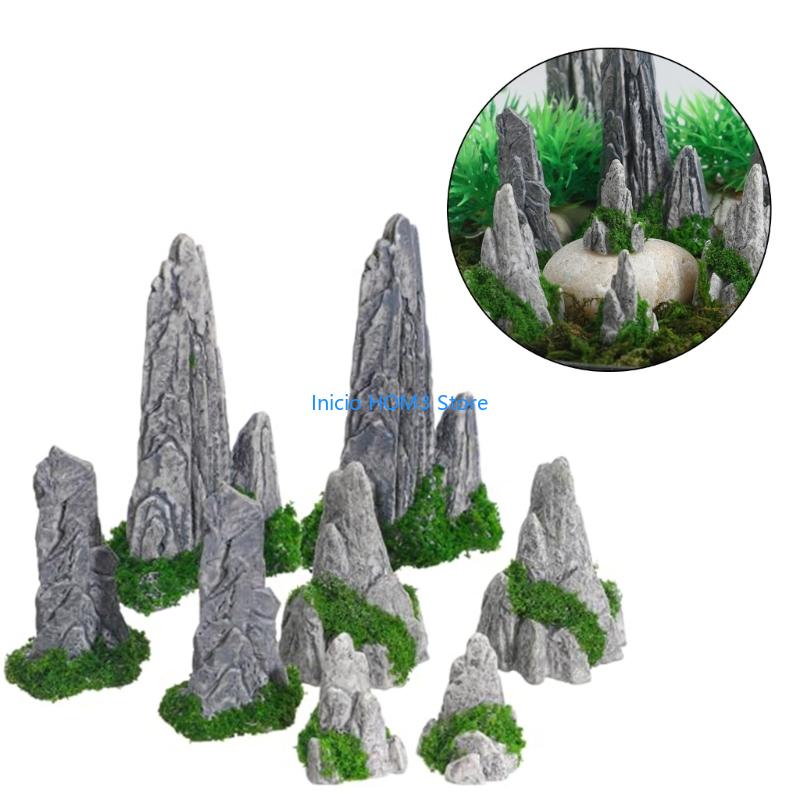 A5YD Realistic Small Slope Features Mountain Terrain Arrangement Set 8Pcs CN
