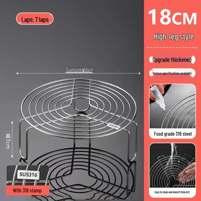 Stainless Steel Steaming Rack for High-Pressure Cookers, Steaming Grids, Plates, and Drawers with High/Low Feet for Kitchen Vegetables.