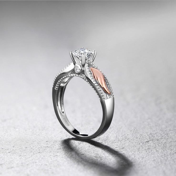 Angel Wings Zircon Women's Ring: European & American Hot-Selling Creative Design