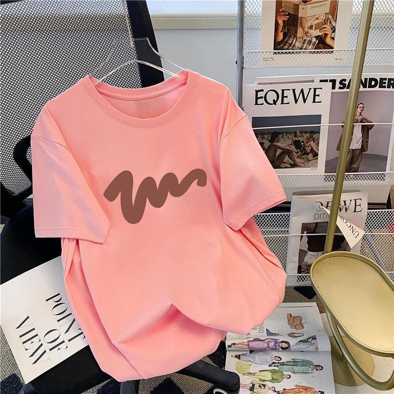 Damen-Sommer-T-Shirt aus reiner Baumwolle (200 g) mit einfachem Aufdruck