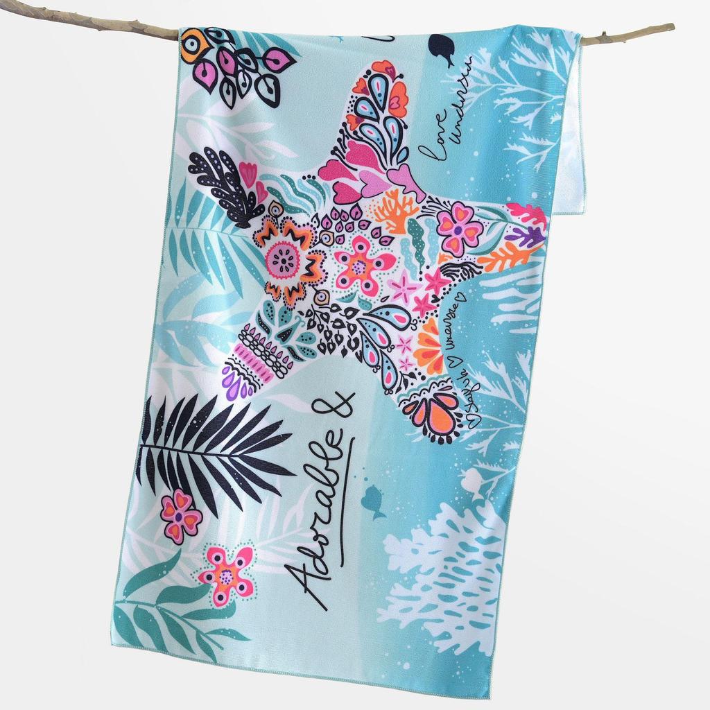 Superfine Fiber Extra-Large Absorbent Beach Towel with Reactive Printing