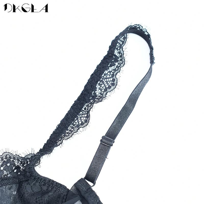 DKGEA Women Sexy Bra Set Plus Size Brassiere Transparent Underwear Lace