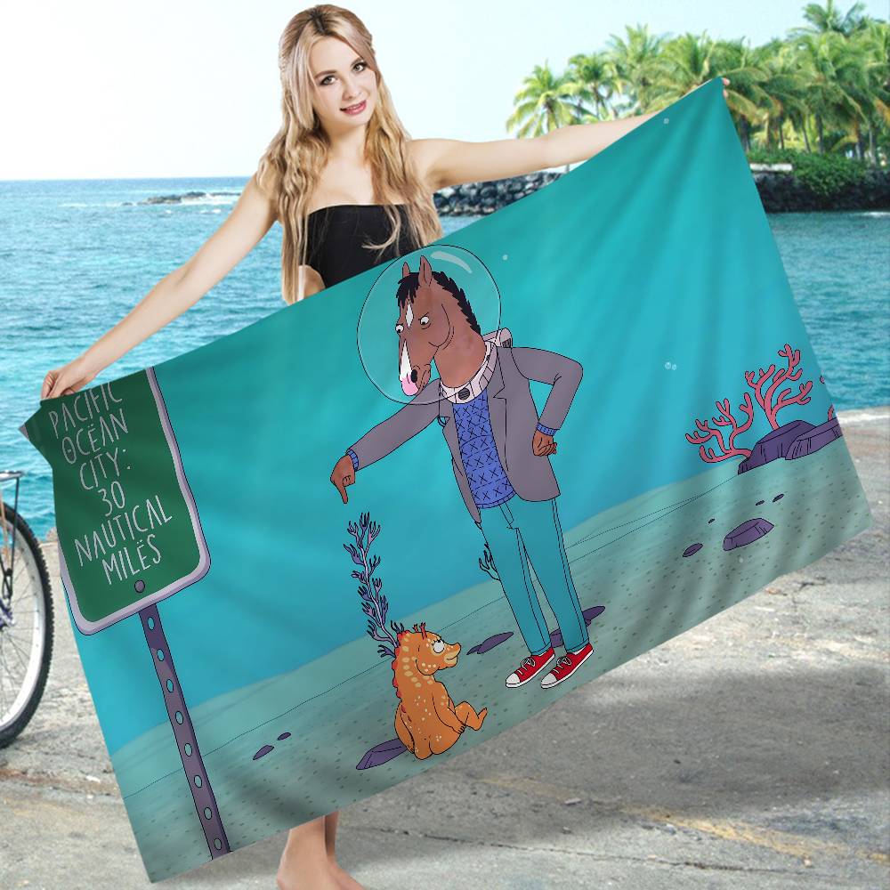 Animation B-BoJack H-Horseman Mikrofaser Strandtuch Saugfähig Schnelltrocknend Weich Yoga Schwimmen Resort Bergsteigen Handtuch