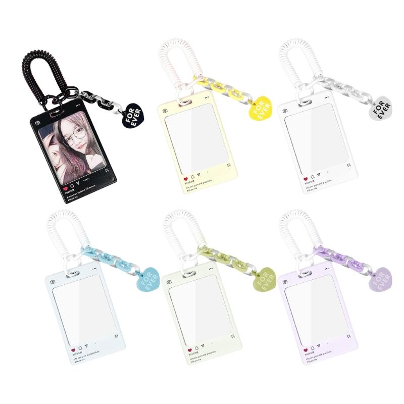 Transparent Ferrule Stationery Card Protection Sleeve Keyring Card Sleeve Acrylic Ferrule Korean Bus ID Card Holder