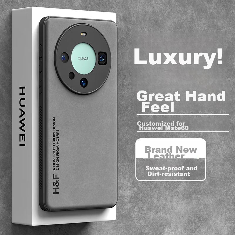 Phone Case for Huawei Mate60, Huawei Mate60 Protective Cover, Upgraded Skin-Like Matte Lens Full Protection Simple Silicone Case - Smoke Gray