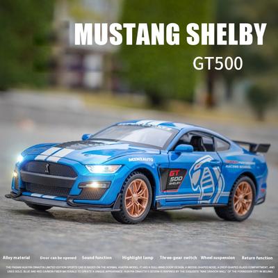 With Display Base 1:32 Alloy Die-cast GT500 Car Model Simulation Sound and Light Children's Toy Car Boy Gift Christmas Gift
