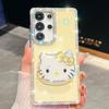 A37 Love Mirror Holder Suitable for Samsung S26Ultra Mobile Phone Case Flash Diamond S25 Flash Powder A56 Jacket