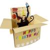 1 unidade Cartão Pop-Up Hilário de Feliz Aniversário - Design de Personagem 3D Humorístico com Balões de Coração e Confetes, Cartão Caprichoso