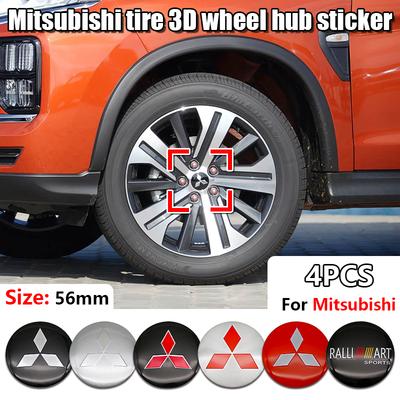 4Pcs Car Wheel Center Hub Cap Rim Cover Stickers Accessories For Outlander Xl Ralliart Mirage L200 Galant Space Star