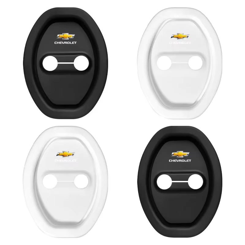 AABHL1 4Pcs Silicone Anti-collision Car Door Lock Protection Cover For Chevrolet Colorado Cruze Captiva Malibu Trax Aveo Camaro