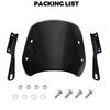 Pro motocykl Yamaha Kawasaki Suzuki Cafe Racer pro Harley Honda Univerzální černé čelní sklo Deflektor větru Čelní sklo Kapotáž