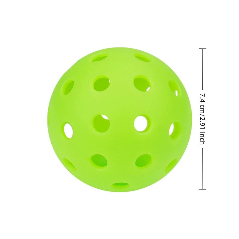 6 st Lysande Nattlampa Grön Pickleball 74mm Hållbar Boll med 40 Hål för Utomhustävling Lysande i Mörkret