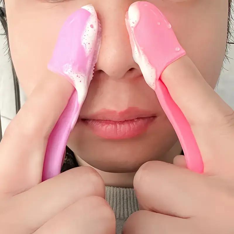 Mini Silikon Mitesser Akne Reinigungsbürste Weiche Haare Make-up Pinsel Schönheit Gesichtsreinigung Nasenporen Bürste Reinigung Fingerlinge