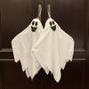 White Ghost Halloween Wall Hanging Decor With Cute Expressions For Garden Yard