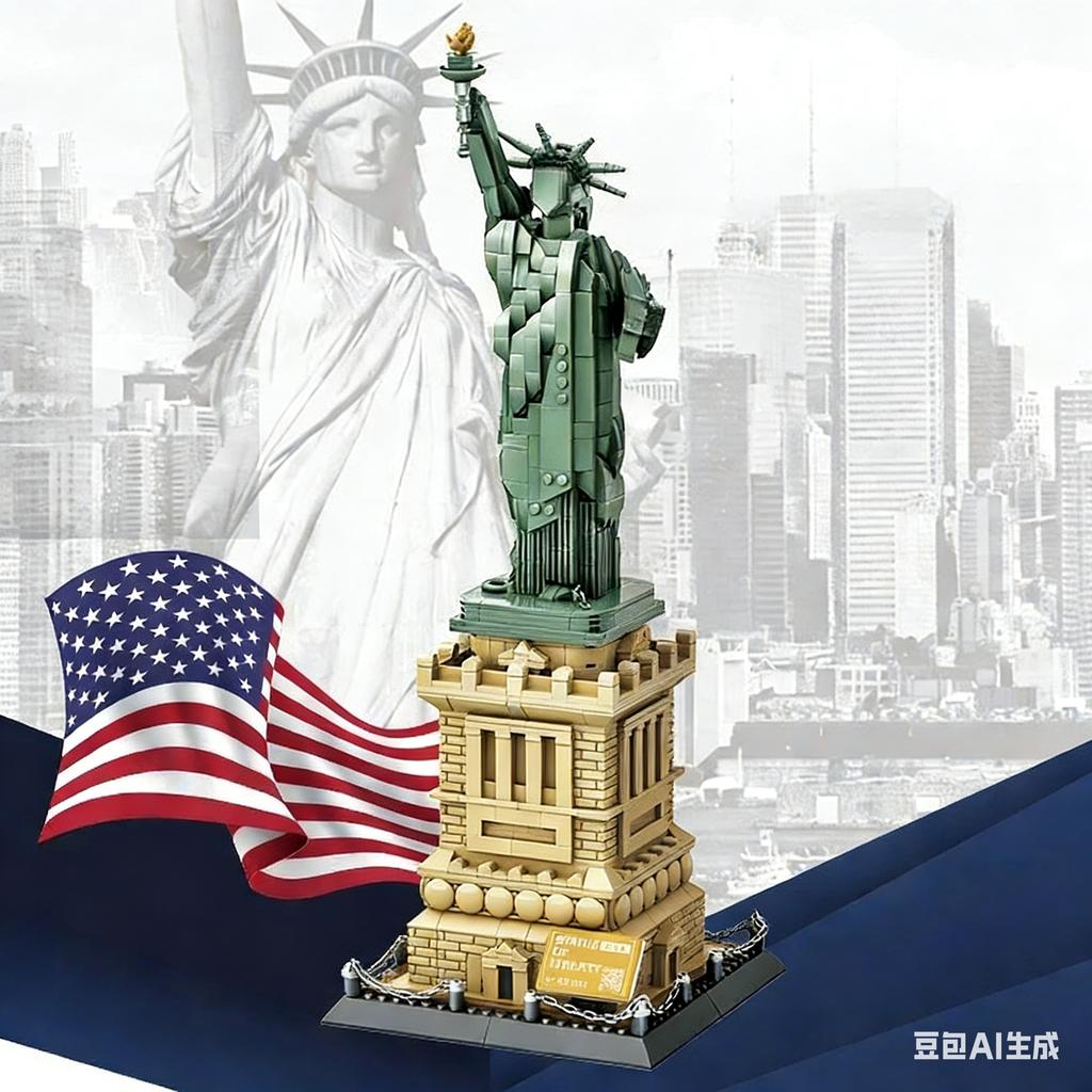 World Famous Landmark Building Assembly Blocks MOC Statue of Liberty Model Display Children's Educational Toys Birthday Gifts
