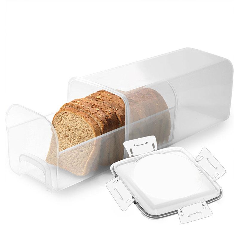 Plastic Bread Box with Sealing Lid and Tray, Bread Storage Box, Sandwich Bread Storage Box, Pasta Storage Box, Multigrain Jar