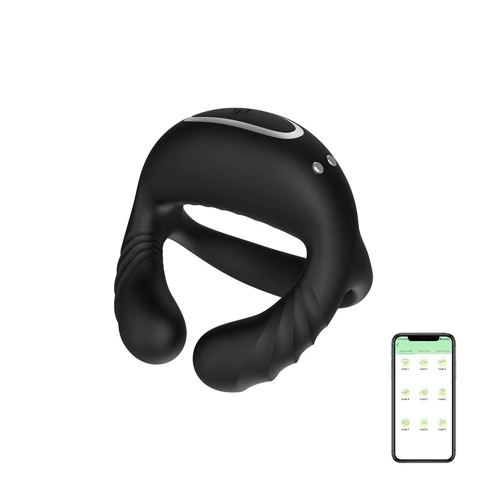 Penisring mit Bluetooth-Fernbedienung und Vibrationsfunktion, verzögerte Ejakulation, Penisring-Vibrator, Sexspielzeug für Erwachsene, Masturbator für Männer