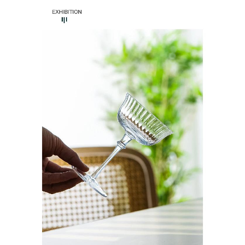 INF07 Crison Stripe Series Cocktail Cup Martini Cup Champagne Cup Crystal Glass Material Handmade