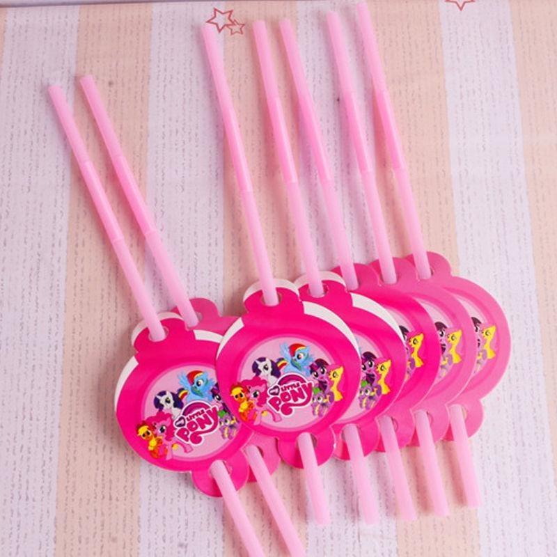 

Adorable My Little Pony Girls Theme Tableware For Festive Birthday Party Decor 10x straws
