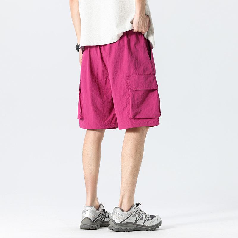 Herren Trendy Sommer Locker Gerade Cargo-Shorts - Nylon Eis Seide, Mittellang, Lässige Passform
