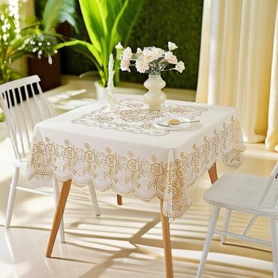 135 * 135Cm Square Dining Table Cloth Waterproof, Oil-Proof And Scalding Leave-In Living Room Coffee Table Tablecloth Living Room Decoration