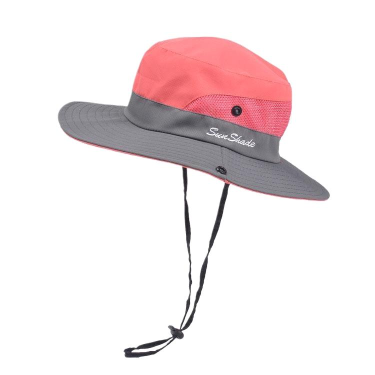 Sommer Damen Outdoor Sonnenhut Zopfloch Fischerhut Sonnenschutz Sonnenhut atmungsaktiv Bergsteigerhut Eltern-Kind-Modell