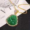 Fashion and Exquisite Maitreya Buddha Pendant Necklace Sparkling Zircon Lucky Talisman Men Women Pendant Necklace Accessories