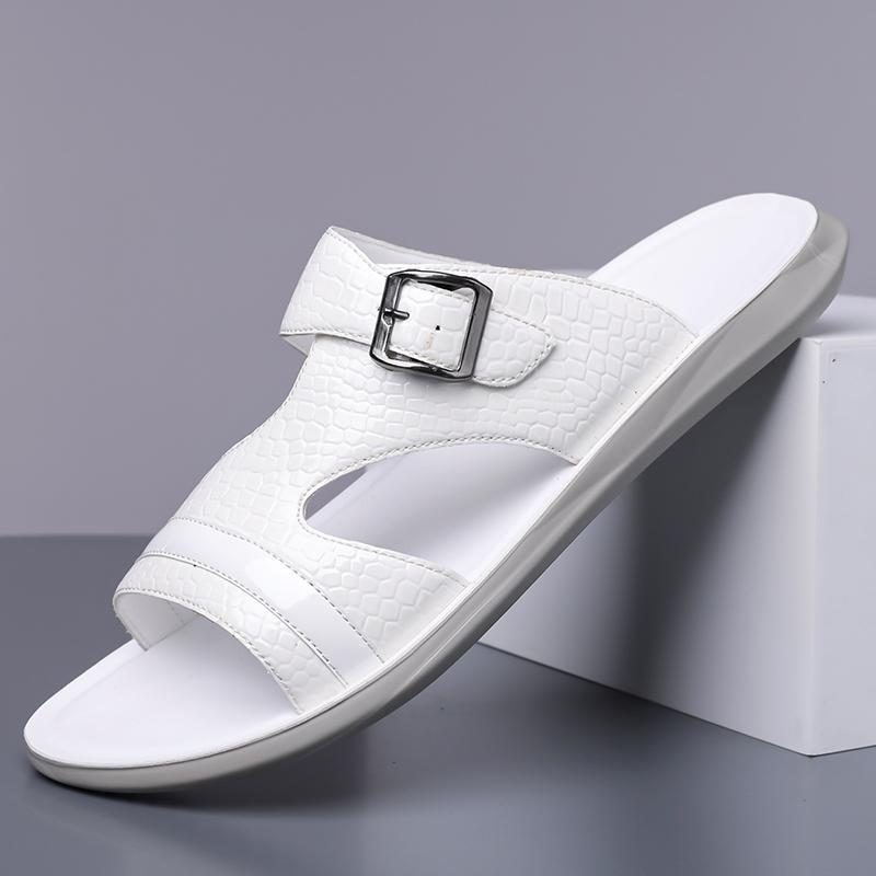 Plus Size 38-48 Hot-selling Men Slippers Sole Open Toe Beach Slides All-match Man Flip Flops Versatile Half Flats Sandals Slides