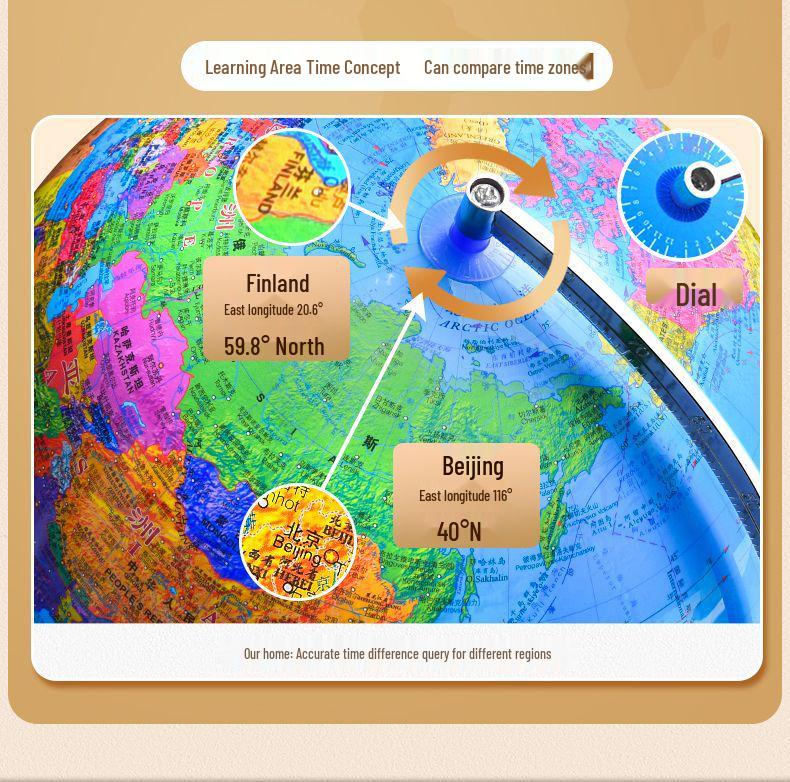 3D Large Globe for Elementary & Junior High Students - HD AR Educational Tool, Children's Day Gift